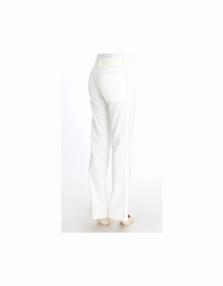 White Pinstripe Trousers Women Jeans