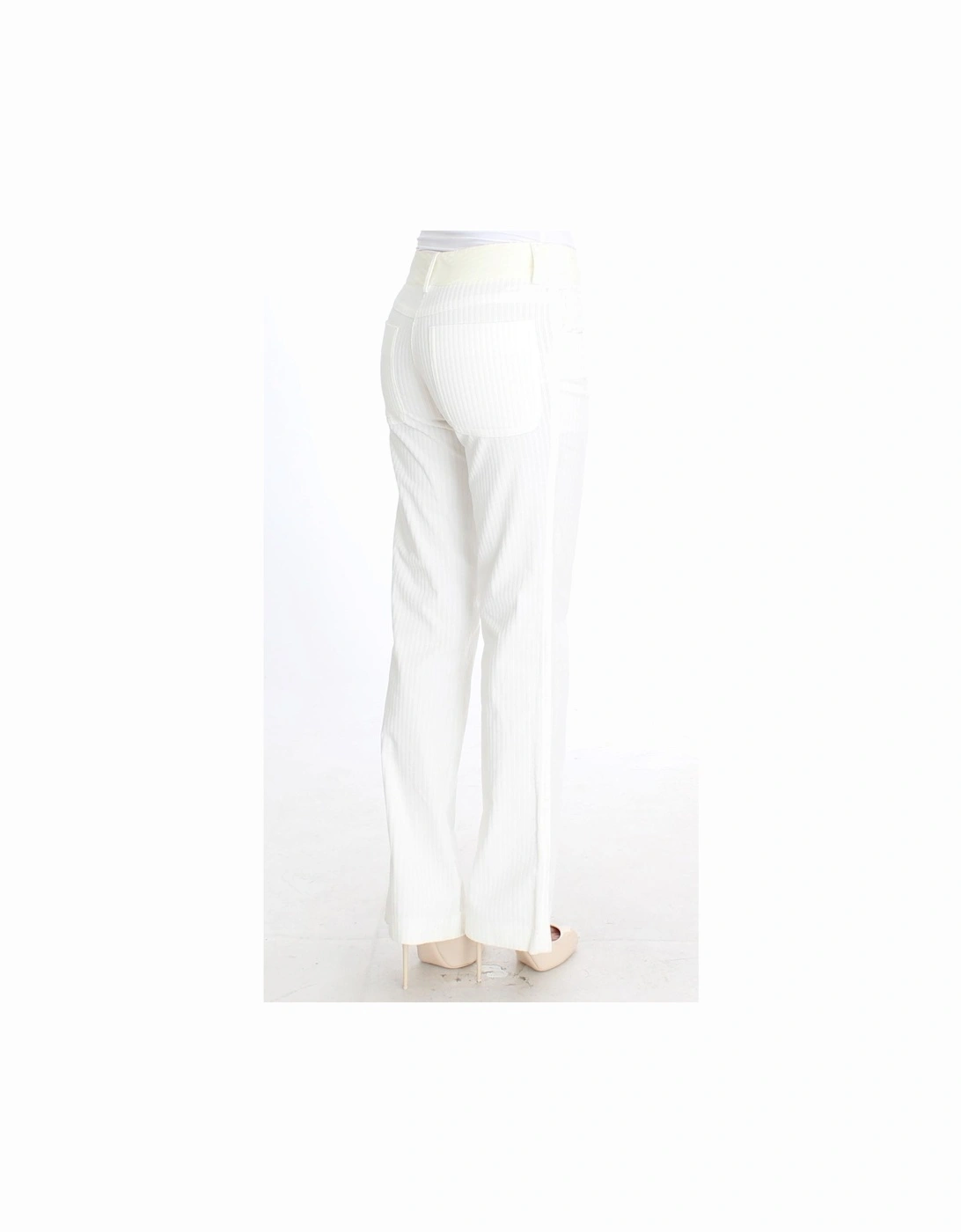 White Pinstripe Trousers Women Jeans
