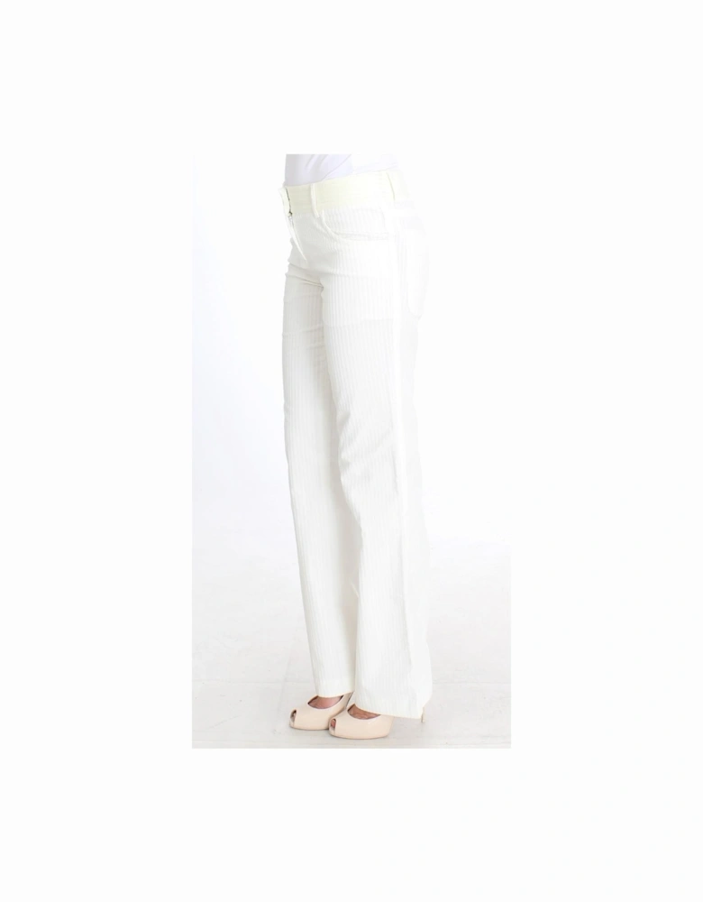 White Pinstripe Trousers Women Jeans