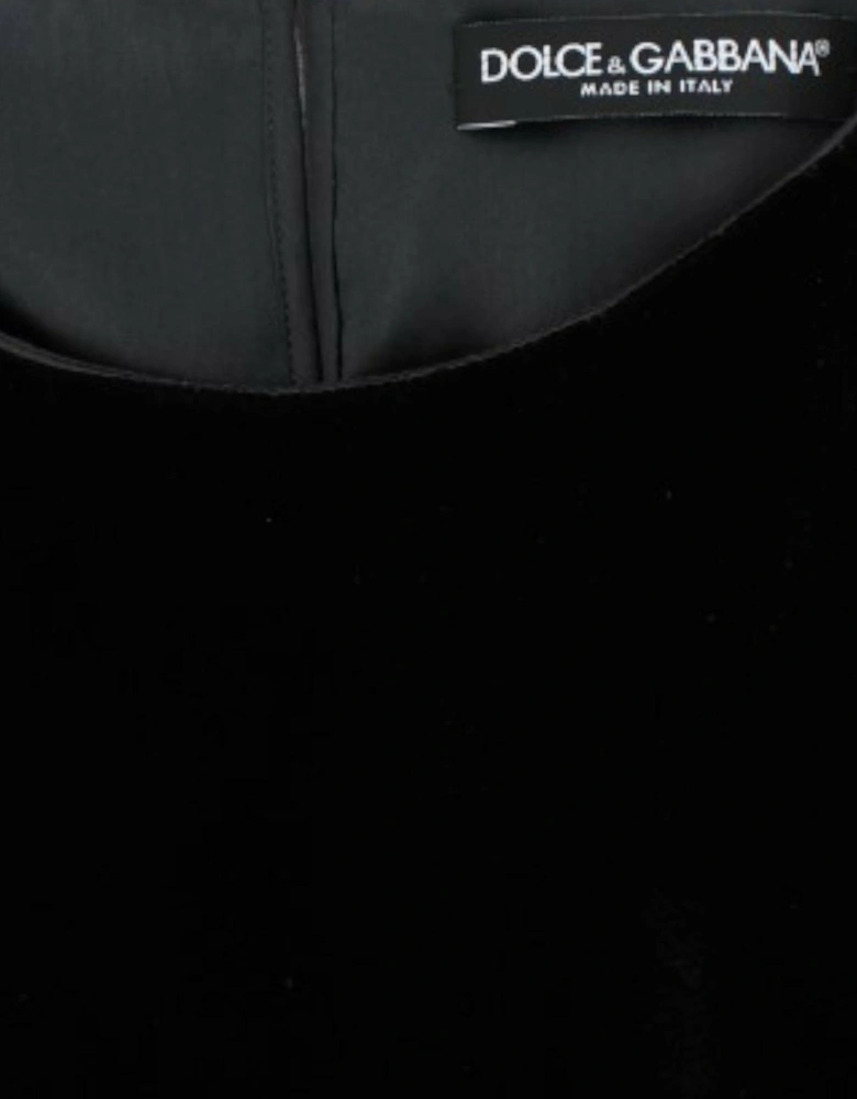 Velvet Top Short Sleeves Women - Black T-Shirts
