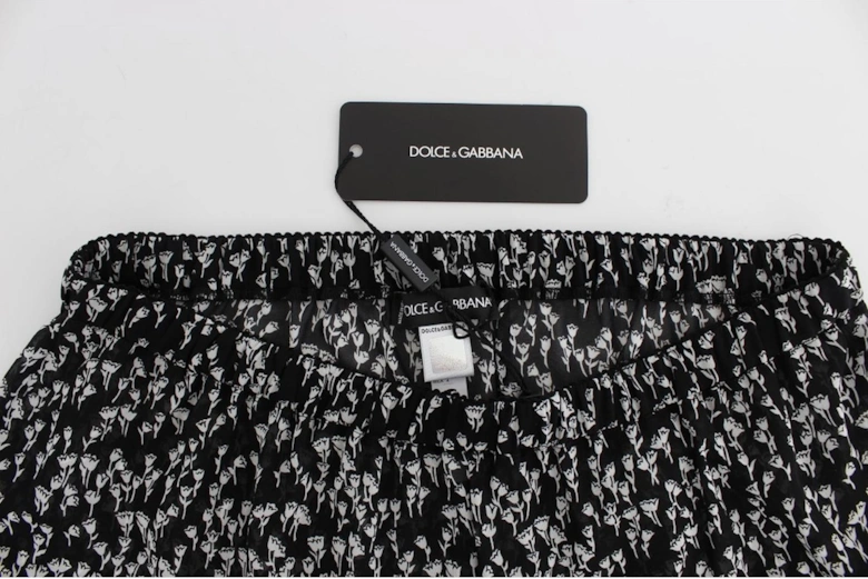 Floral Print Shorts Lace Trim Women - Blackwhite Underwear