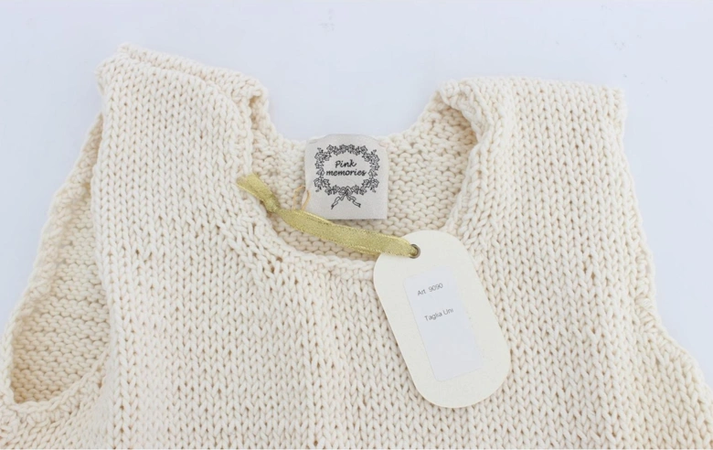 Knitted Cotton Blend Vest Sweater Women - Beige