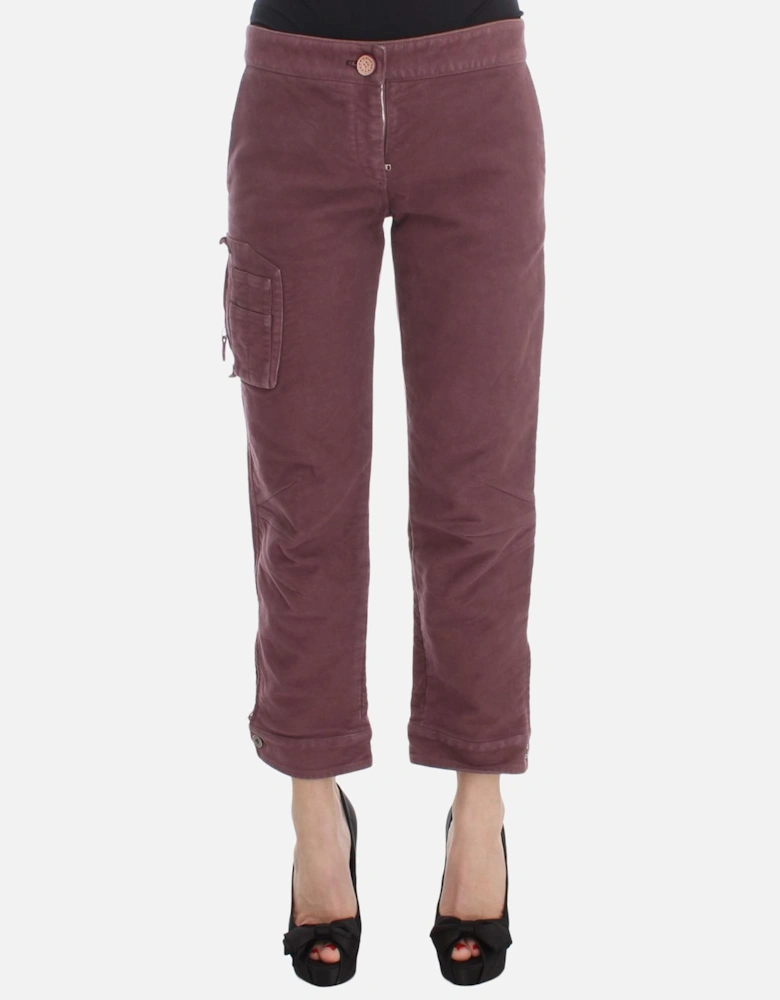 Cropped Cargo Pants Women - Bordeaux Jeans