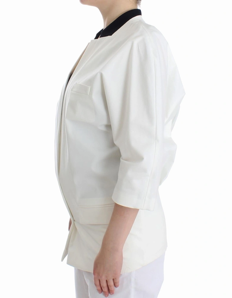 White Blazer ThreeQuarter Sleeves Women Suits