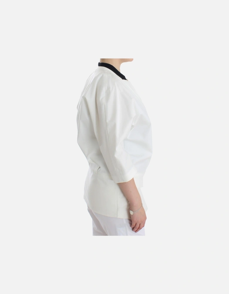 White Blazer ThreeQuarter Sleeves Women Suits