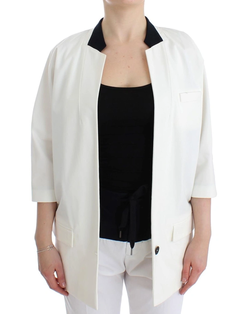 White Blazer ThreeQuarter Sleeves Women Suits