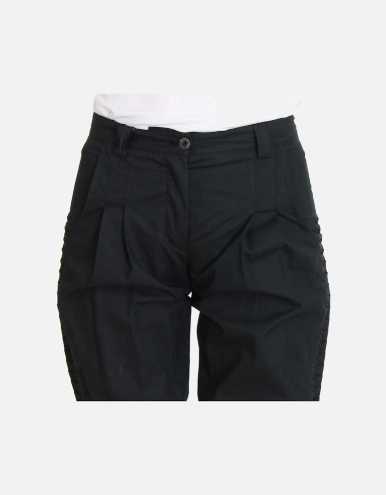 Cropped Pants Button Detail Women - Blue Jeans
