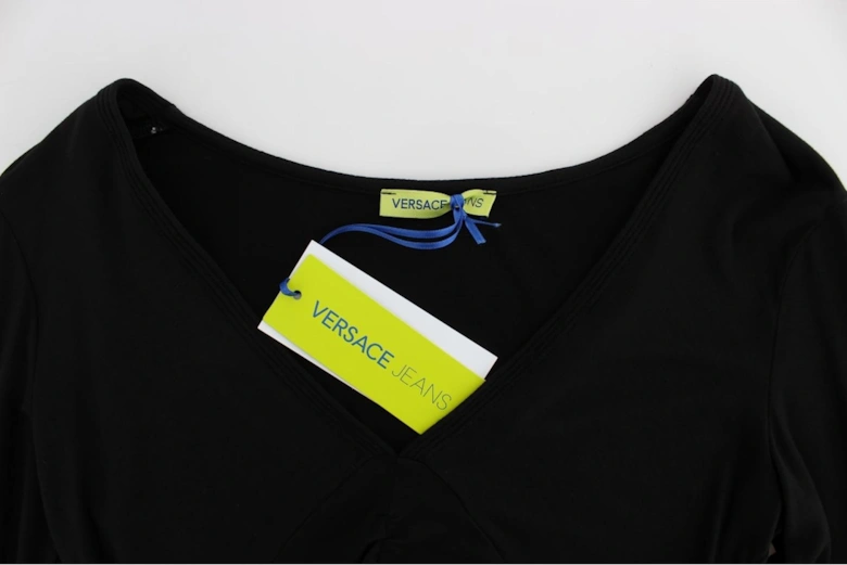 VNeck Ruched Knit Top Women - Black Sweaters