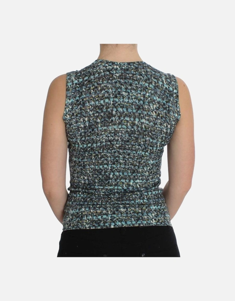 Dolce Gabbana Sleeveless Top Fitted Multicolor Women - Blue T-Shirts