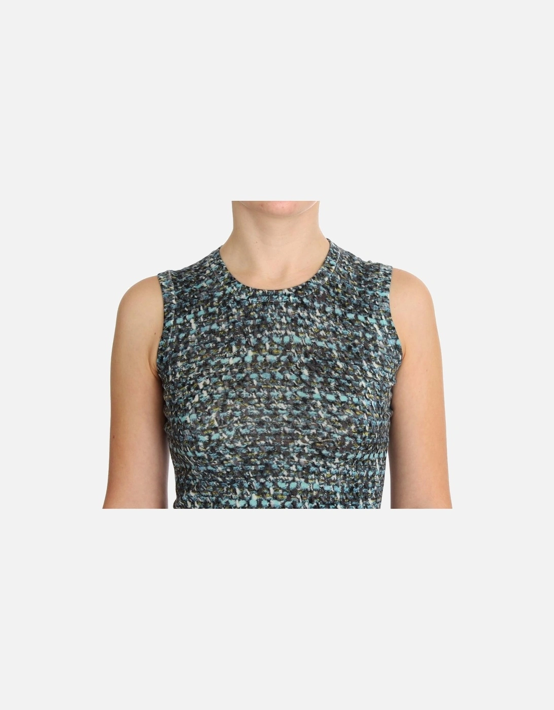 Dolce Gabbana Sleeveless Top Fitted Multicolor Women - Blue T-Shirts