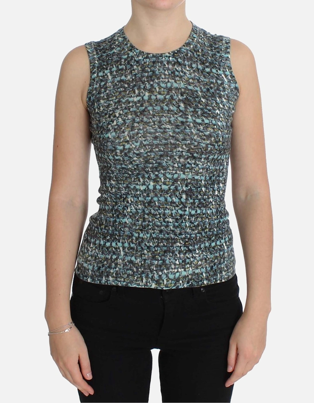 Dolce Gabbana Sleeveless Top Fitted Multicolor Women - Blue T-Shirts, 7 of 6