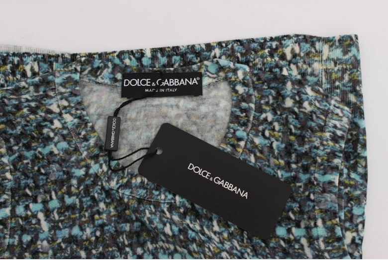 Dolce Gabbana Sleeveless Top Fitted Multicolor Women - Blue T-Shirts