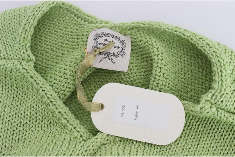 Lime Green Knit Short Sleeve VNeck Top Women Sweaters
