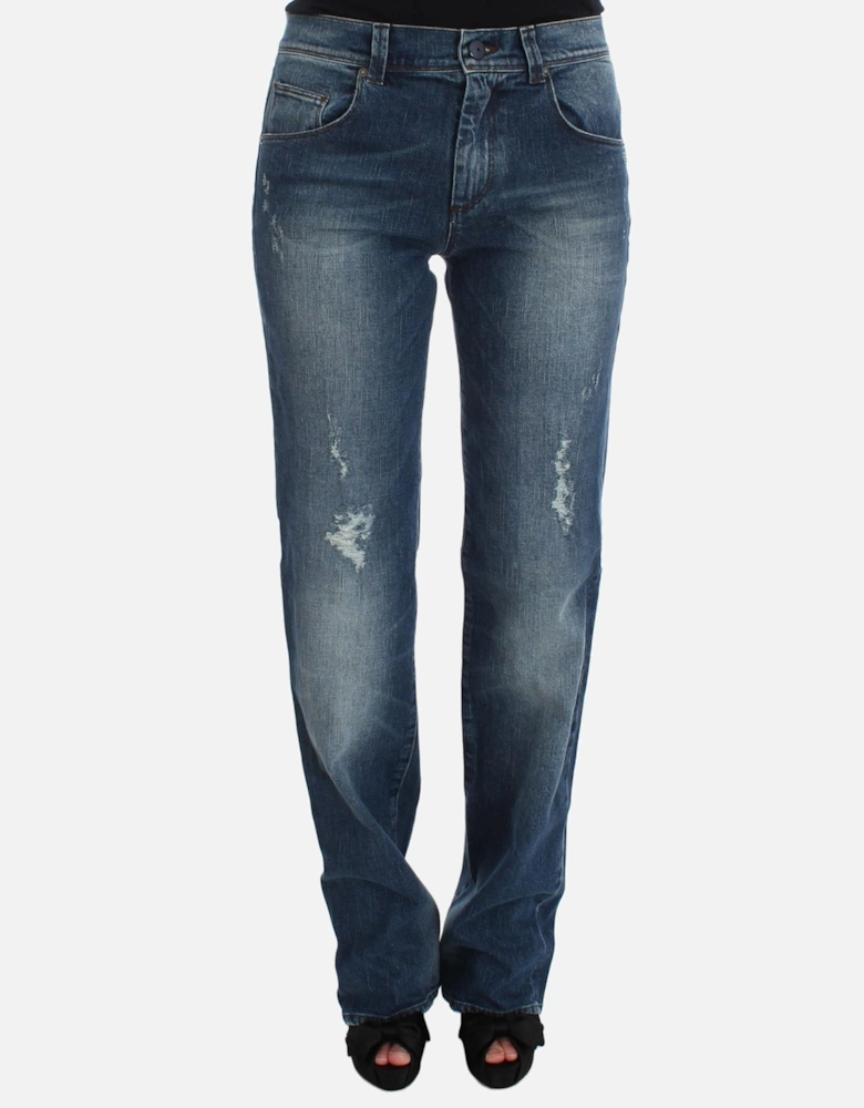 Slim Fit Straight Leg Jeans Women - Blue Jeans