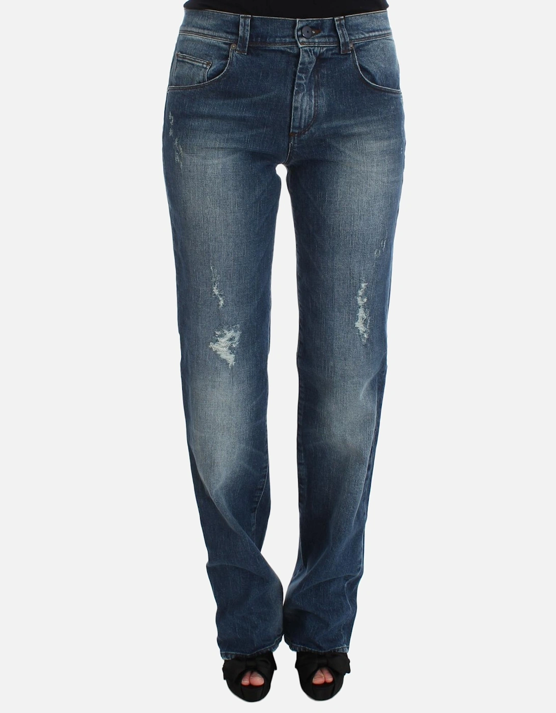 Slim Fit Straight Leg Jeans Women - Blue Jeans, 7 of 6