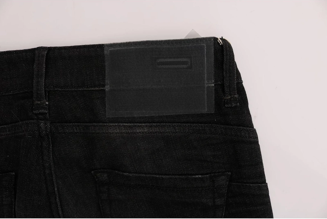 Slim Fit Cotton Jeans with Button Fly Women - Black Jeans