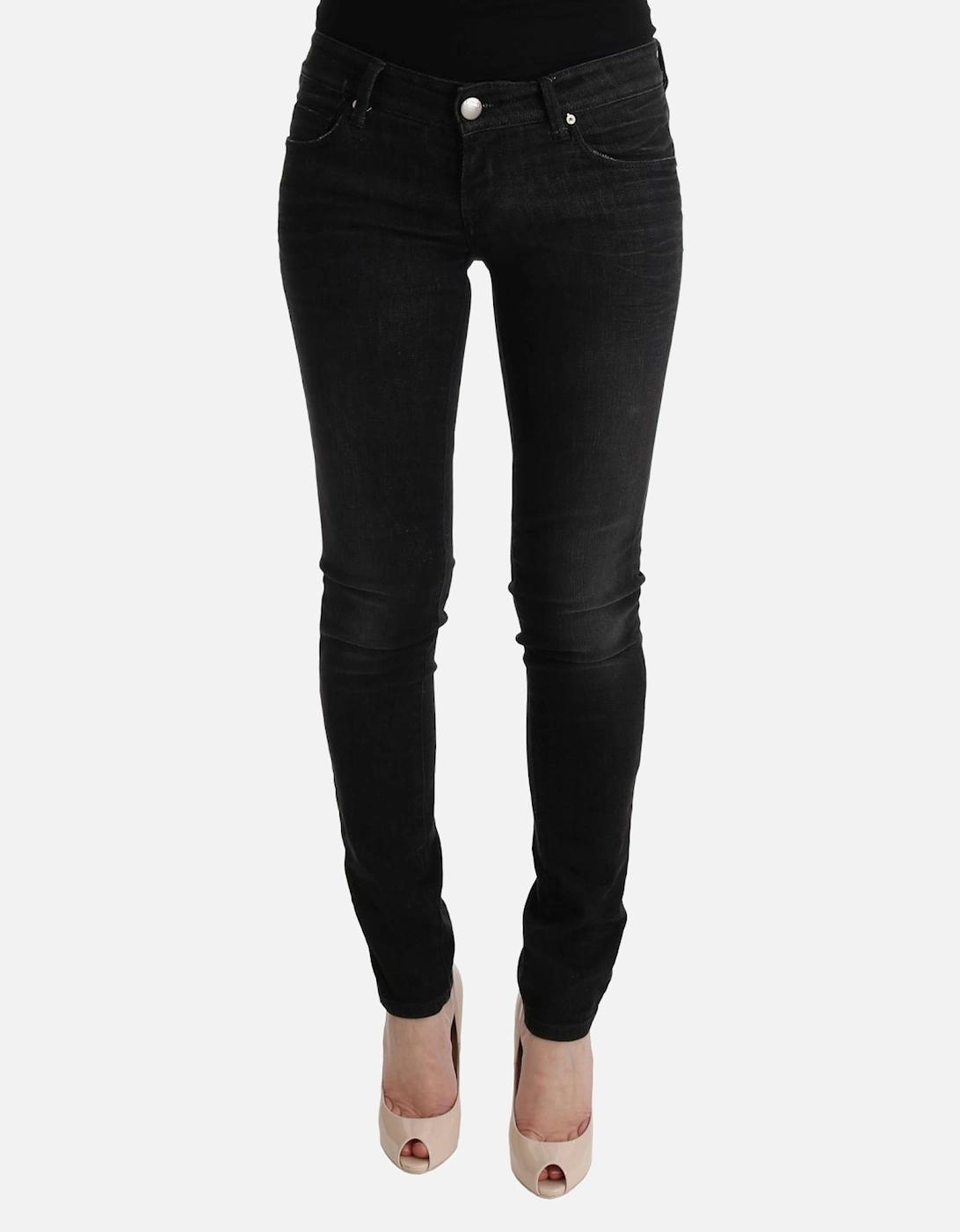 Slim Fit Cotton Jeans with Button Fly Women - Black Jeans, 7 of 6