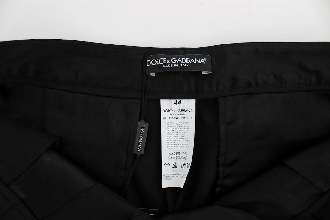 Lace Detail Trousers Cropped Style Women - Black Jeans