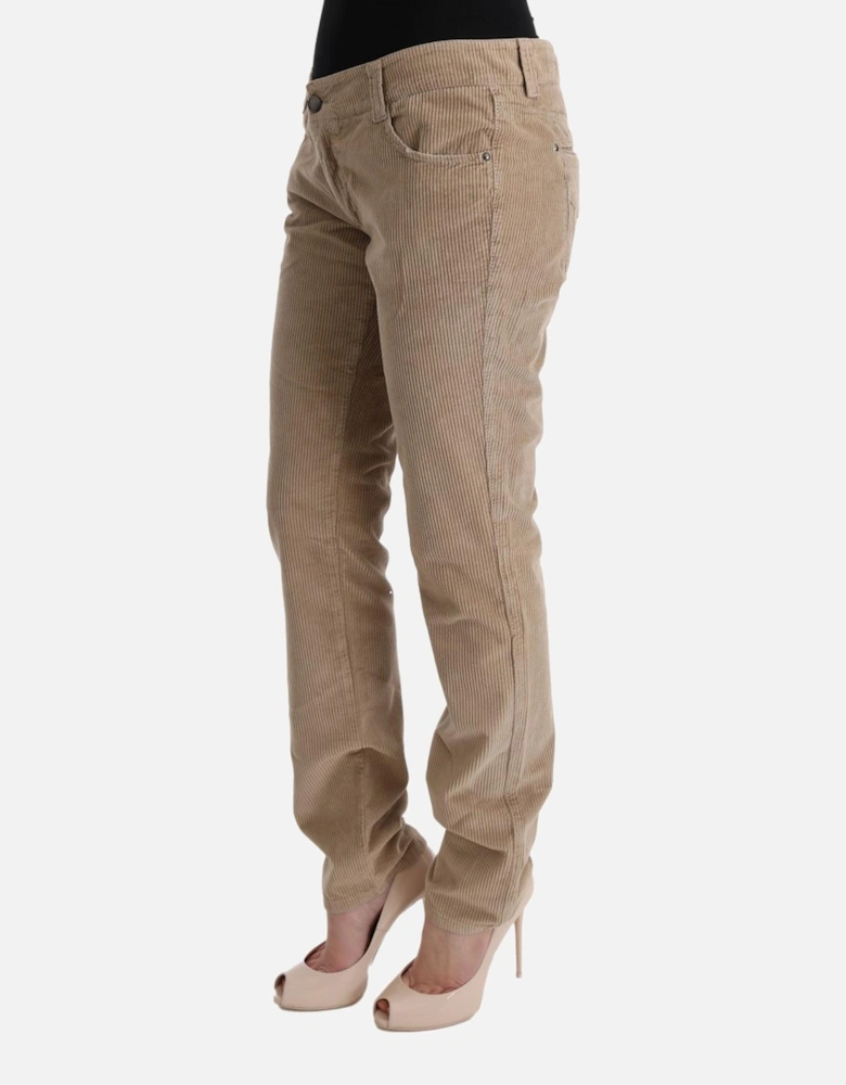 Corduroy Pants Casual Style Women - Beige Jeans