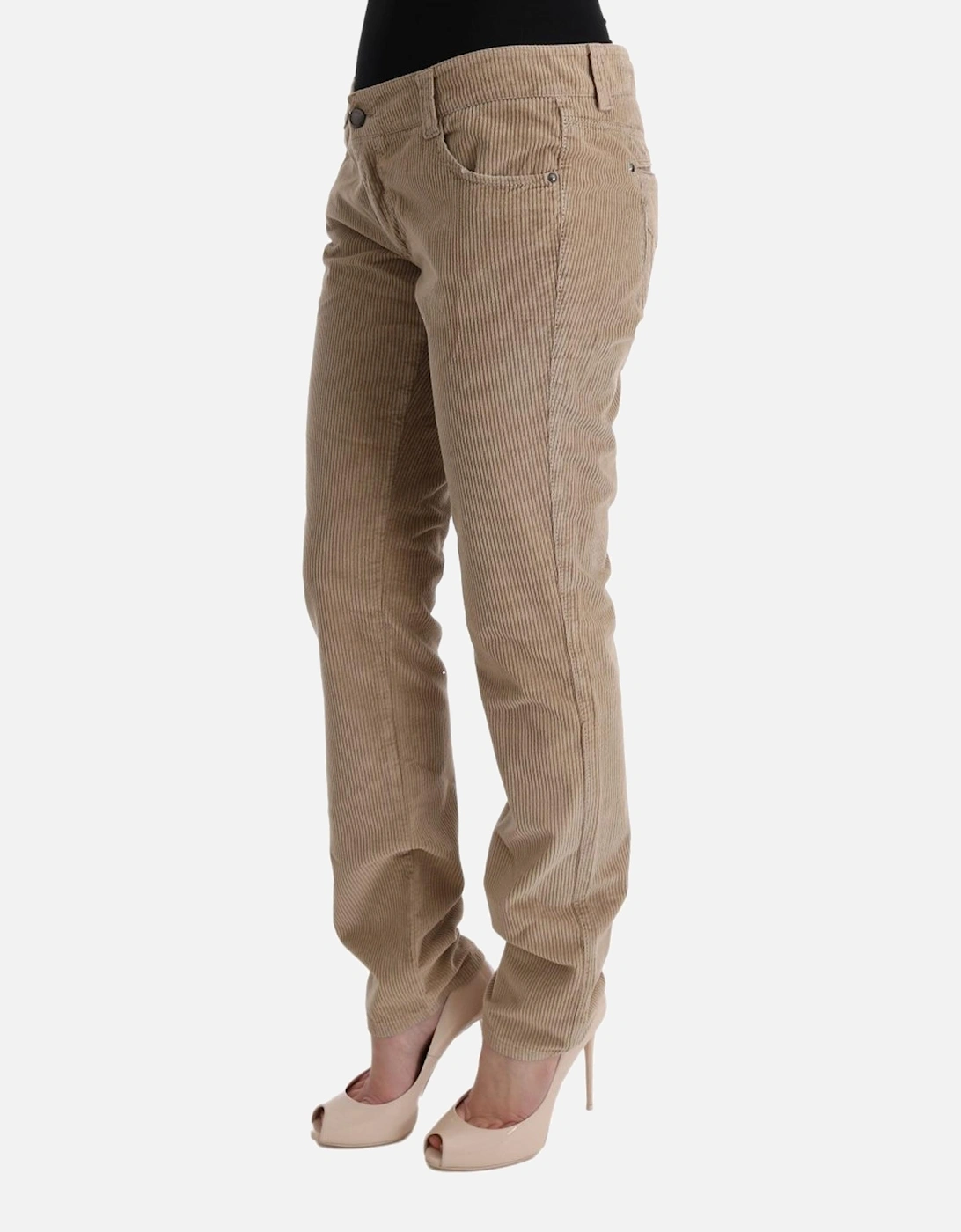 Corduroy Pants Casual Style Women - Beige Jeans