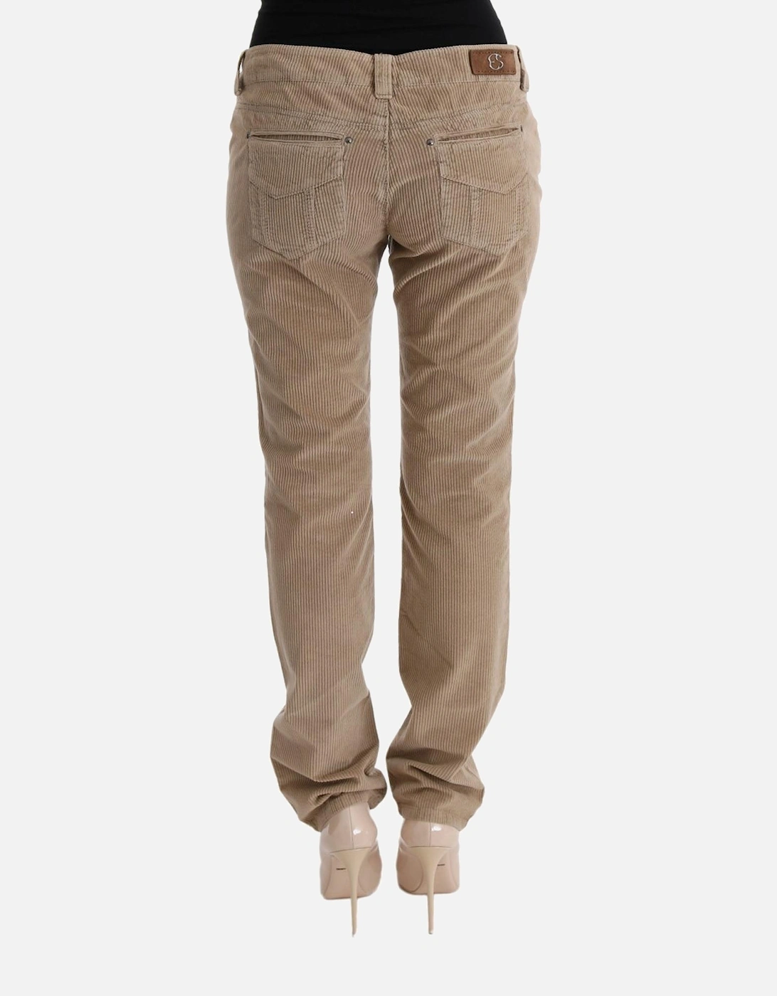 Corduroy Pants Casual Style Women - Beige Jeans