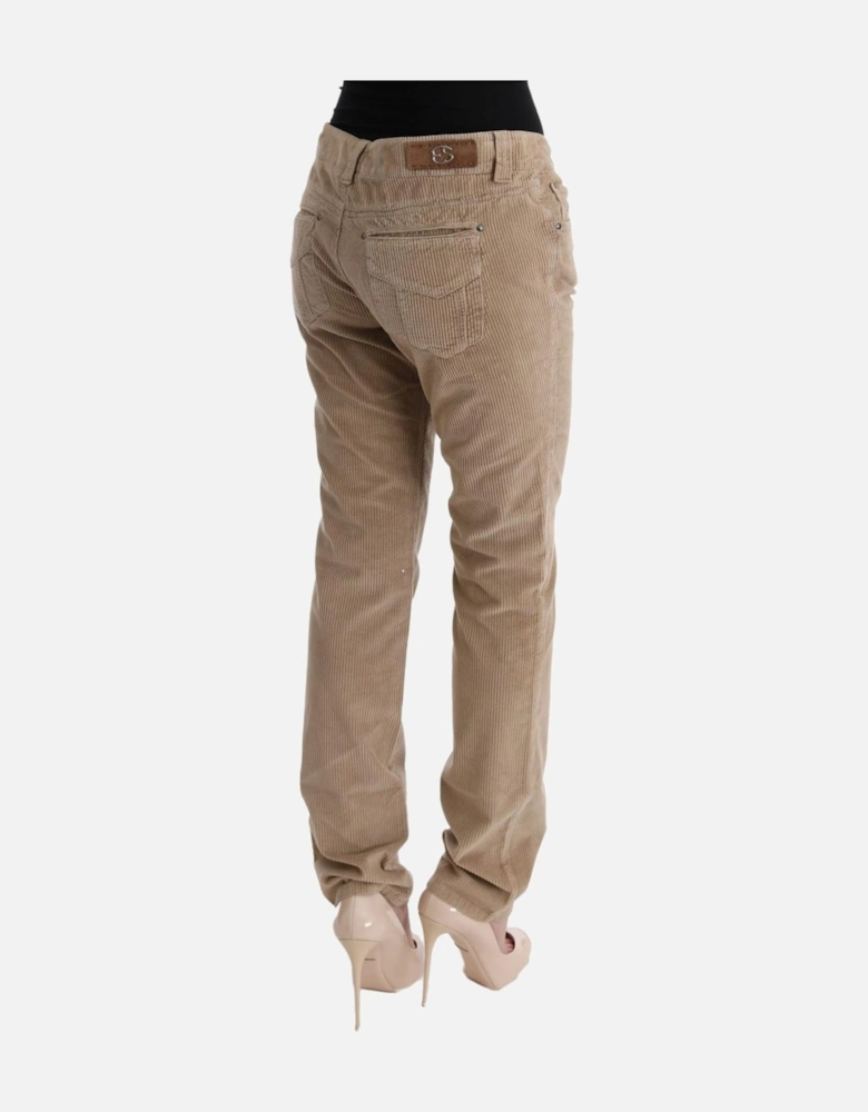 Corduroy Pants Casual Style Women - Beige Jeans