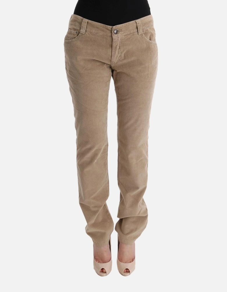 Corduroy Pants Casual Style Women - Beige Jeans