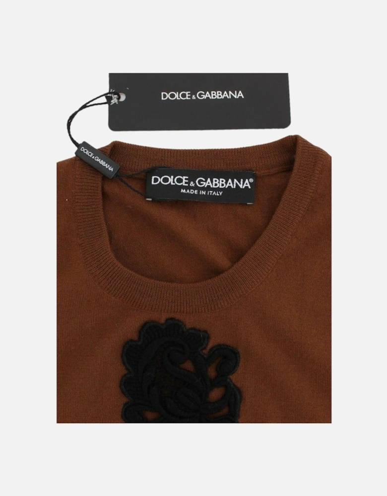 Dolce Gabbana Floral Knit Top Sleeveless Women - Beige Sweaters