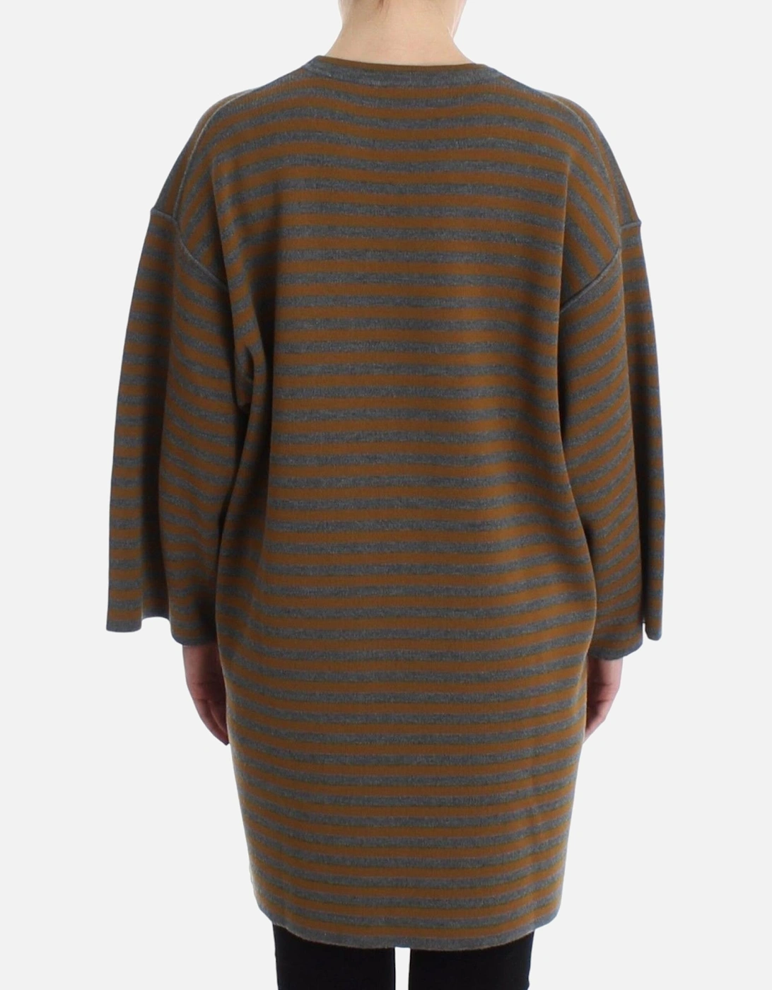 Striped Knit Sweater Dress Women - Gray