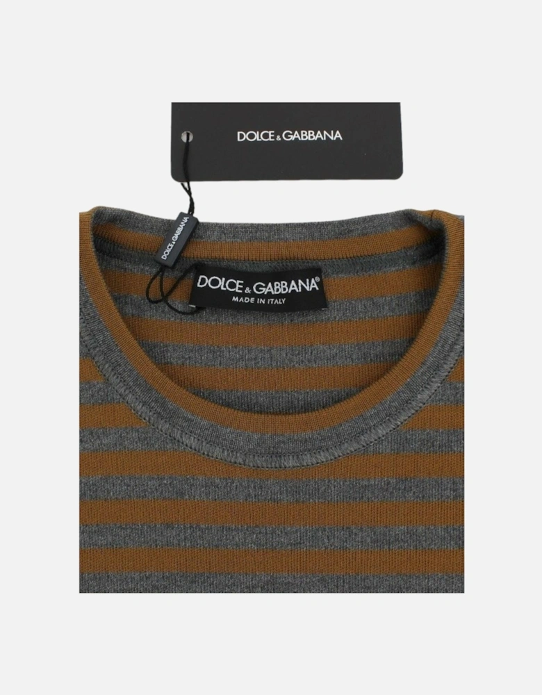Striped Knit Sweater Dress Women - Gray