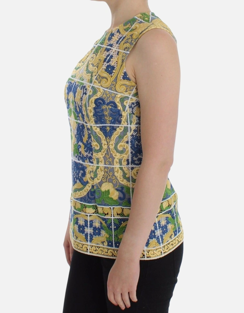 Dolce Gabbana Sleeveless Embroidered Top Women - Multicolor Sweaters
