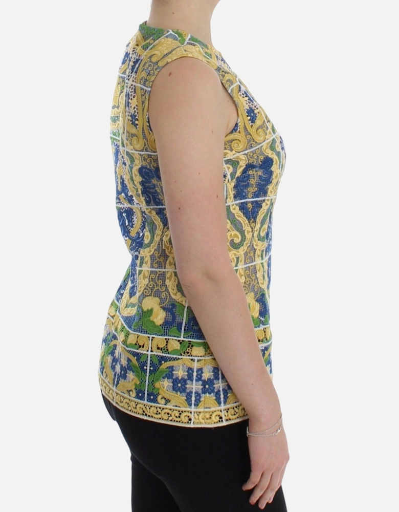 Dolce Gabbana Sleeveless Embroidered Top Women - Multicolor Sweaters