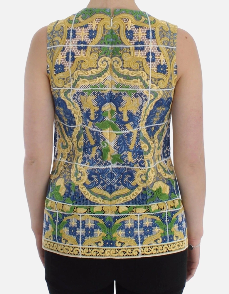 Dolce Gabbana Sleeveless Embroidered Top Women - Multicolor Sweaters