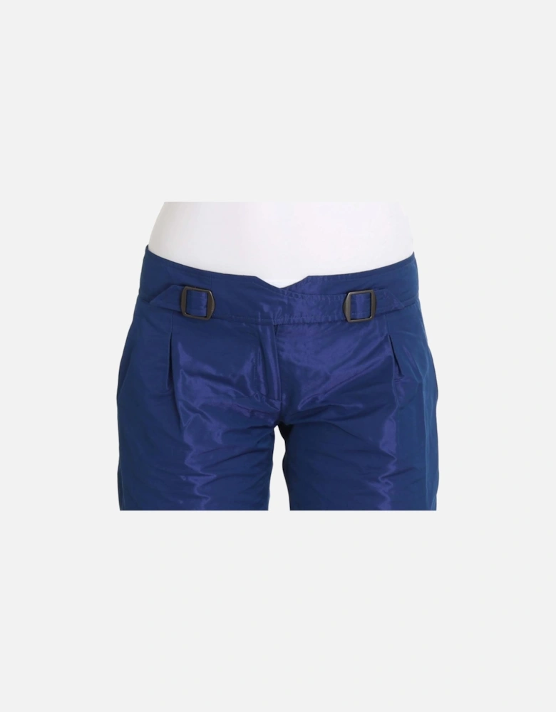 Bermuda Shorts Pleated Belted Women - Blue
