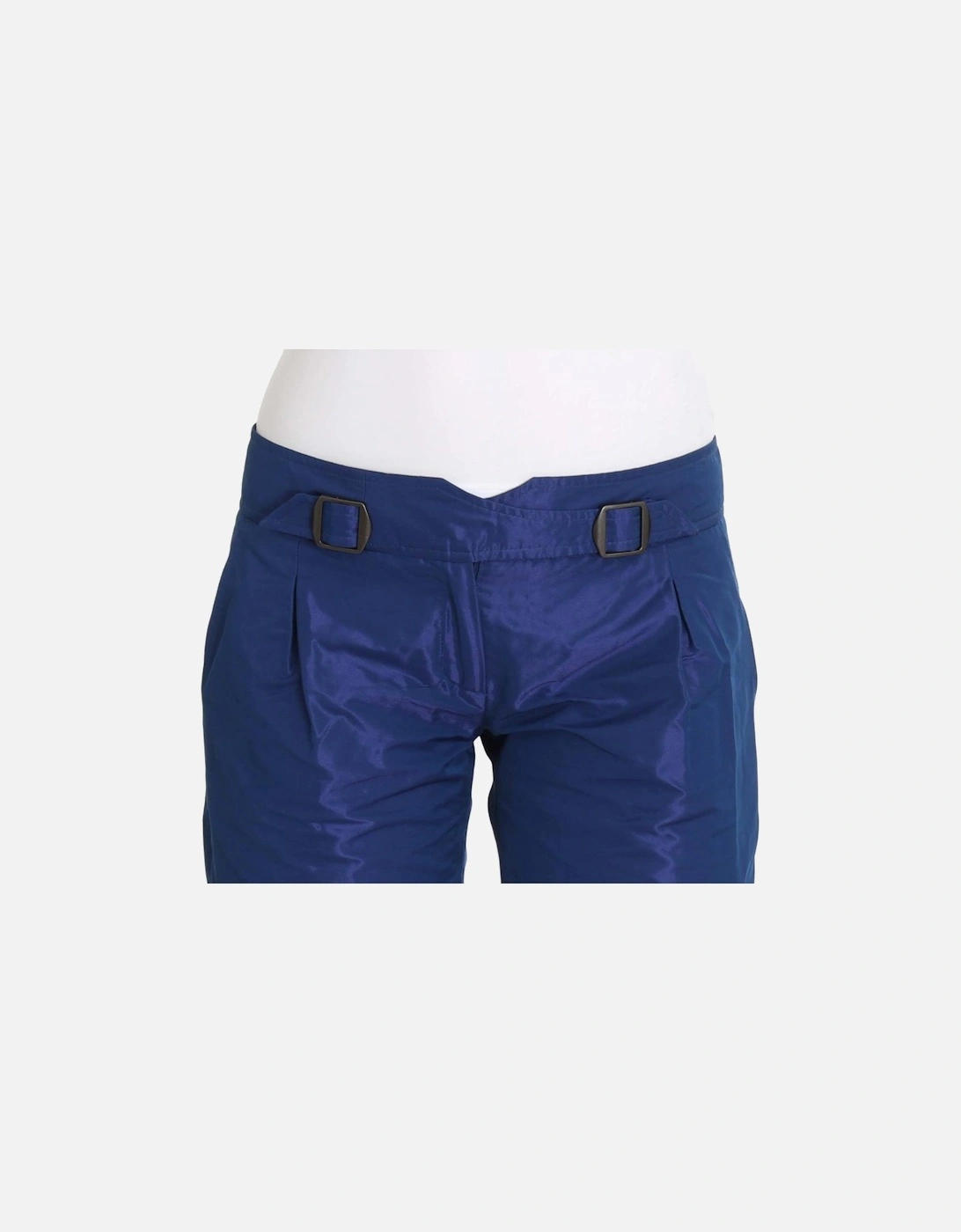 Bermuda Shorts Pleated Belted Women - Blue