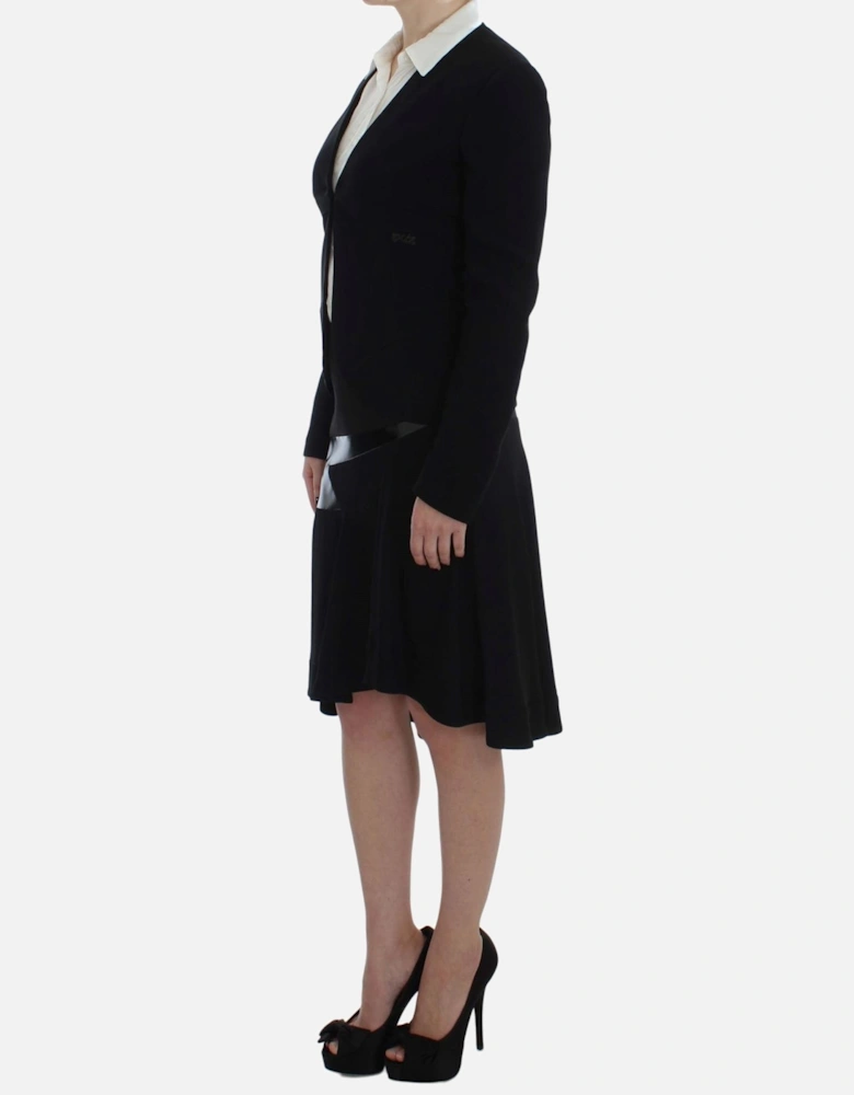 Two Piece Black Blue Skirt Suit Women Suits