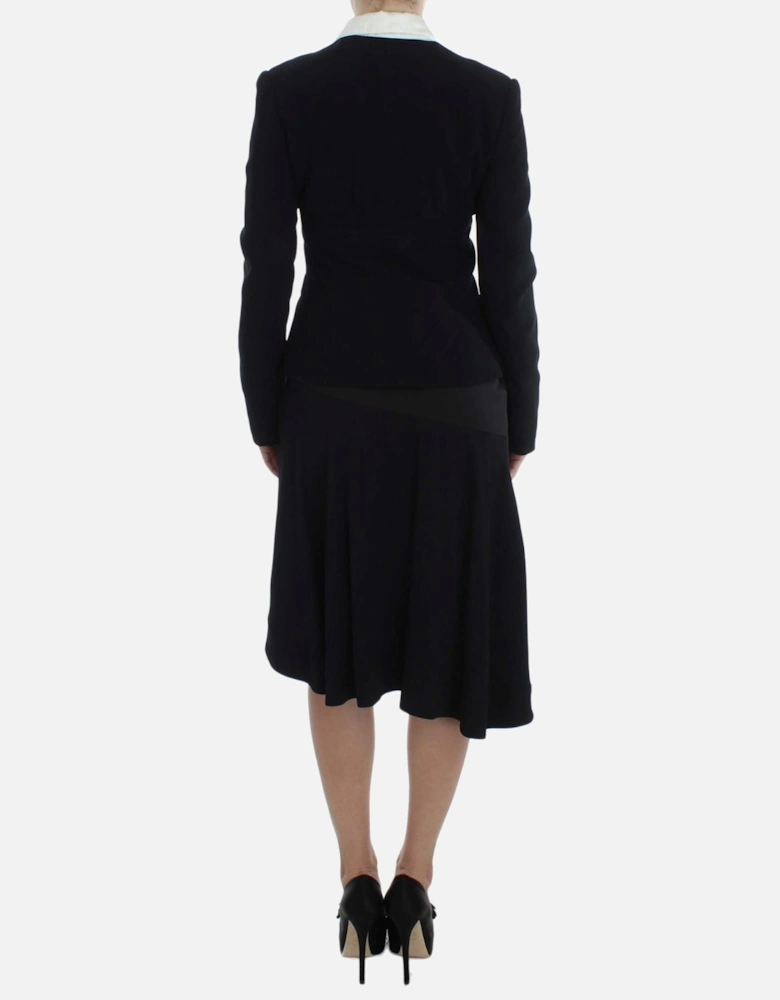 Two Piece Black Blue Skirt Suit Women Suits