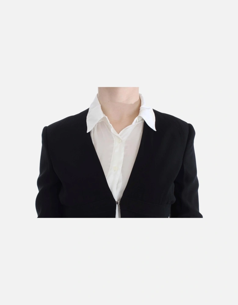 Two Piece Black Blue Skirt Suit Women Suits