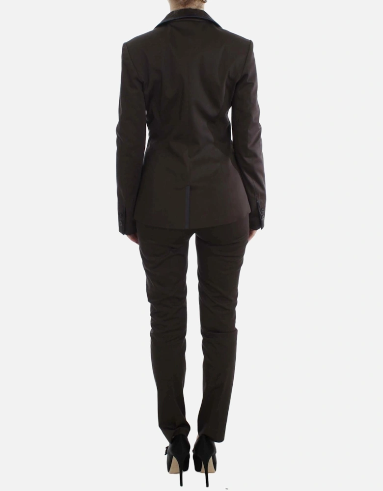 Brown Pantsuit Tailored Professional Look Women Suits