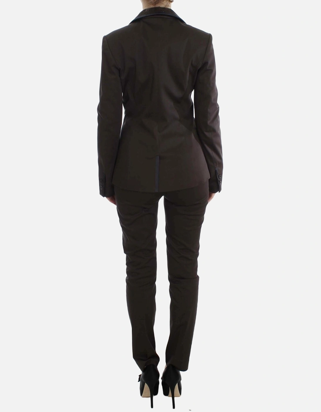 Brown Pantsuit Tailored Professional Look Women Suits
