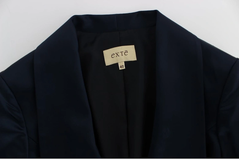 Elegant 3-Button Blazer Jacket with Logo Details Women - Blue Suits