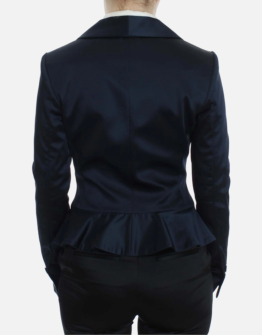 Elegant 3-Button Blazer Jacket with Logo Details Women - Blue Suits