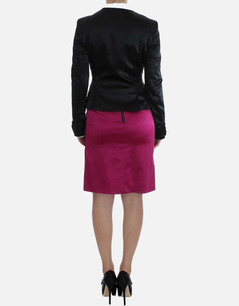 Two-Piece Skirt Suit with Button Closure Women - Black Suits