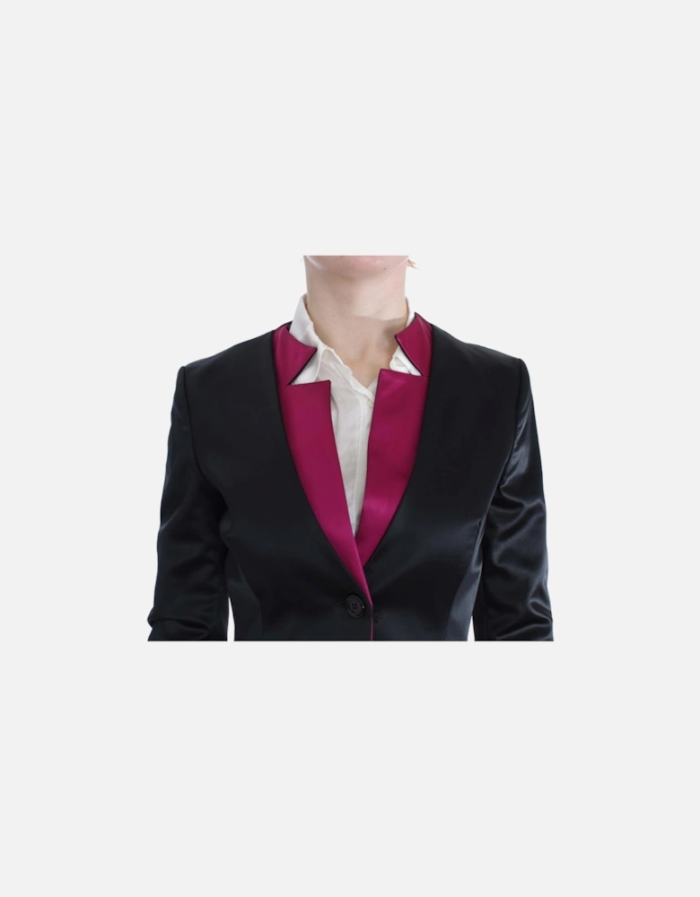 Two-Piece Skirt Suit with Button Closure Women - Black Suits