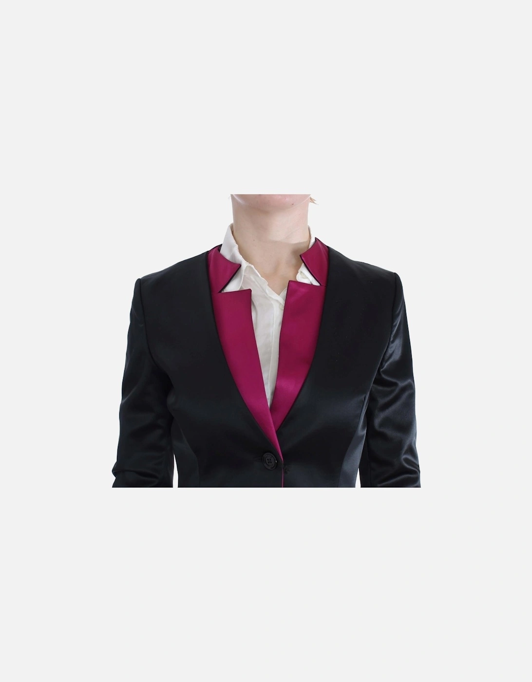 Two-Piece Skirt Suit with Button Closure Women - Black Suits