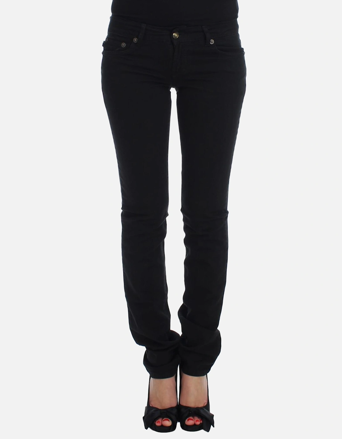 Slim Skinny Fit Jeans with Zipper Fly Women - Black Jeans, 7 of 6