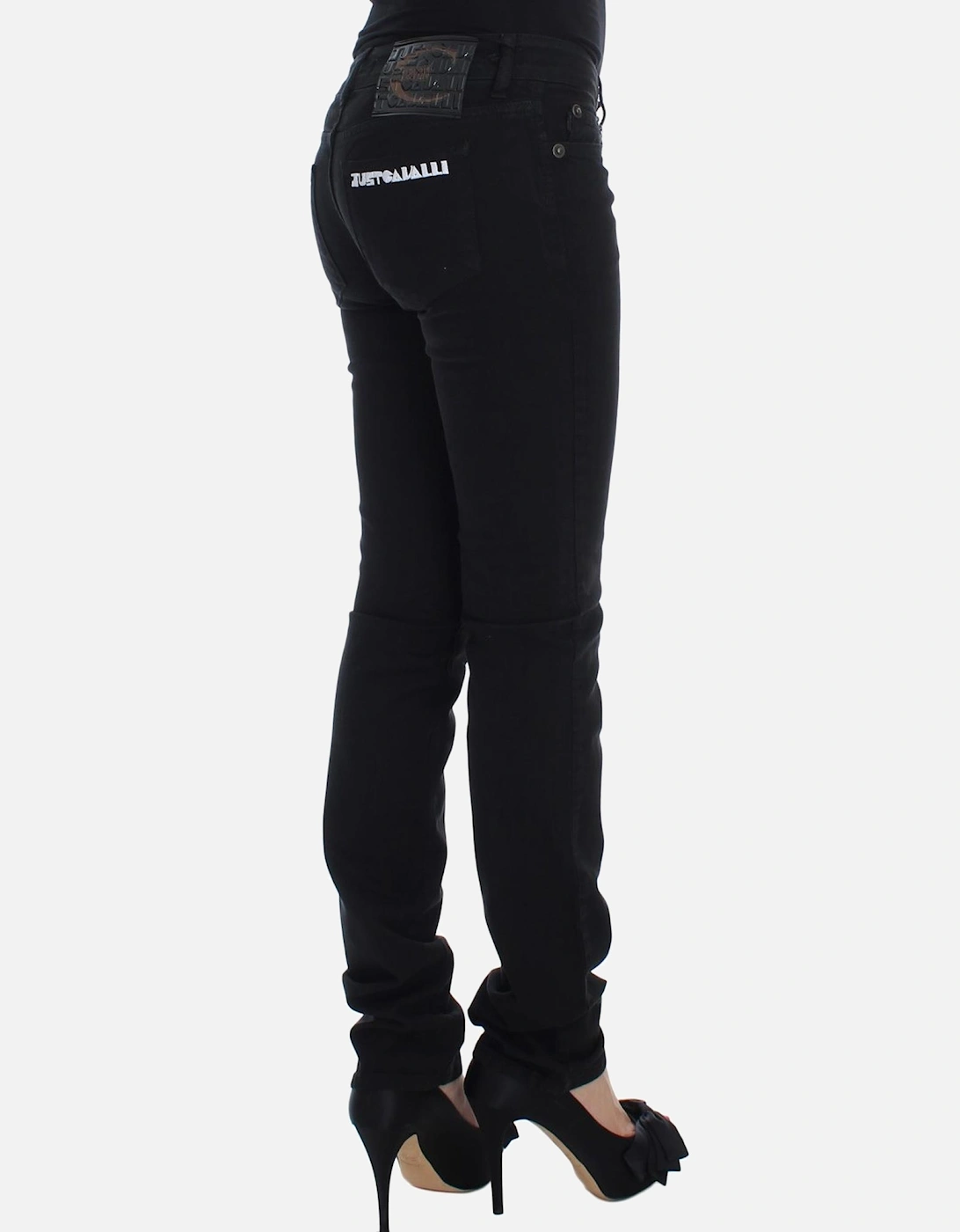 Slim Skinny Fit Jeans with Zipper Fly Women - Black Jeans