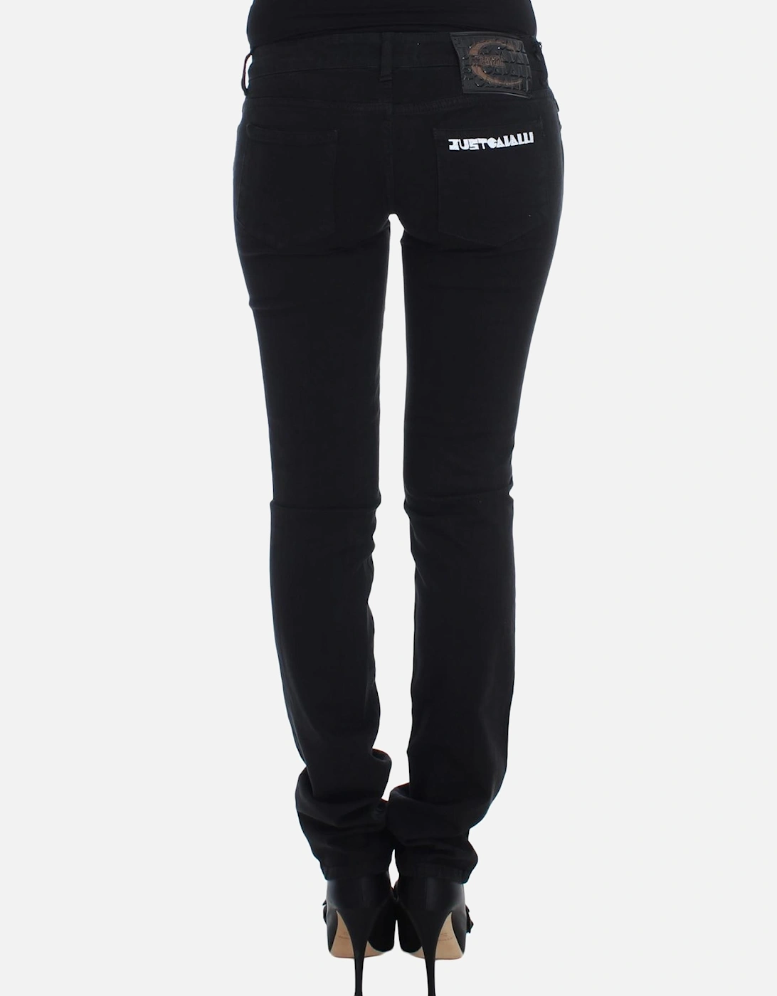 Slim Skinny Fit Jeans with Zipper Fly Women - Black Jeans