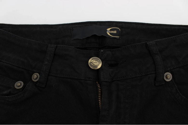 Slim Skinny Fit Jeans with Zipper Fly Women - Black Jeans