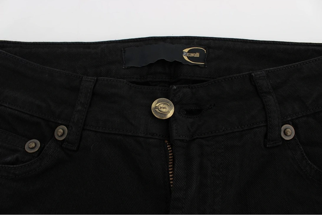 Slim Skinny Fit Jeans with Zipper Fly Women - Black Jeans